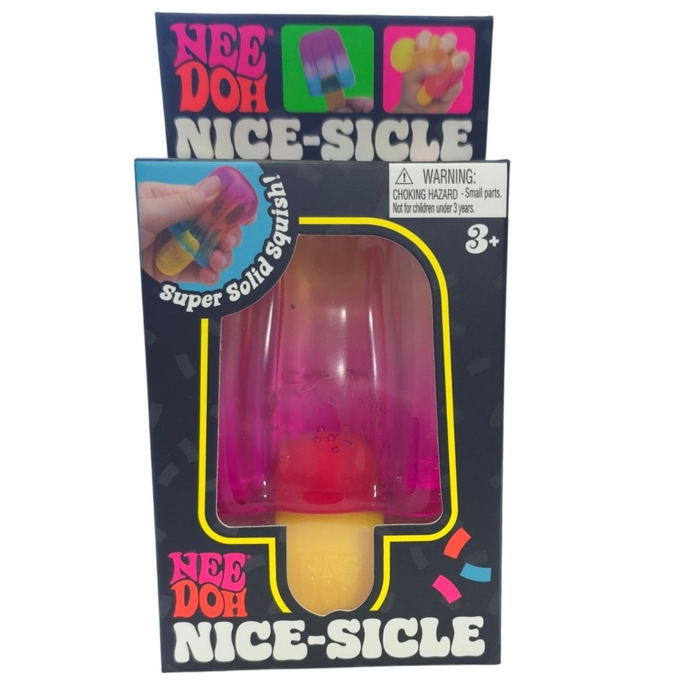 NeeDoh Nice-Sicle Fidget Toy Pink Yellow Squishy Stress Sensory Fidget Toy New